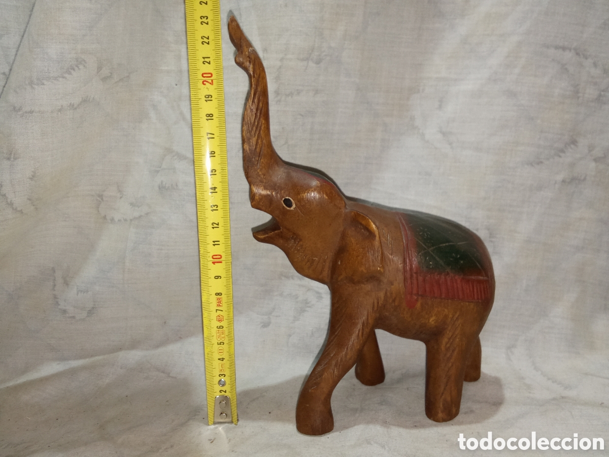 Antig&uuml;edades: BONITO ELEFANTE TALLADO EN MADERA - Foto 5
