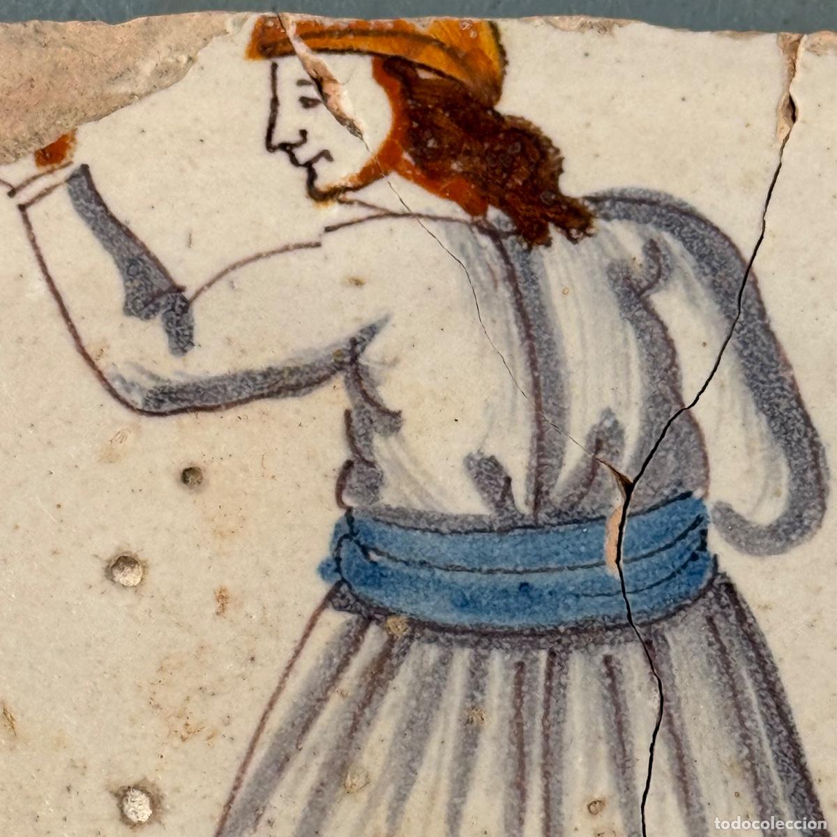 Antig&uuml;edades: Azulejo de figura - S. XVIII - Foto 2