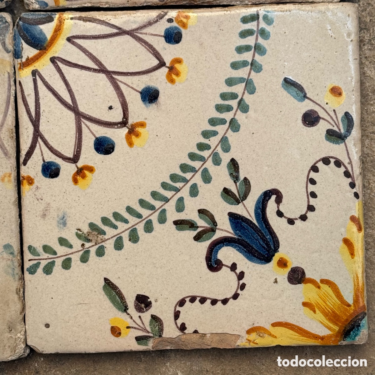 Antig&uuml;edades: Cuadro de 4 Azulejos - Valencia S. XIX - Foto 2