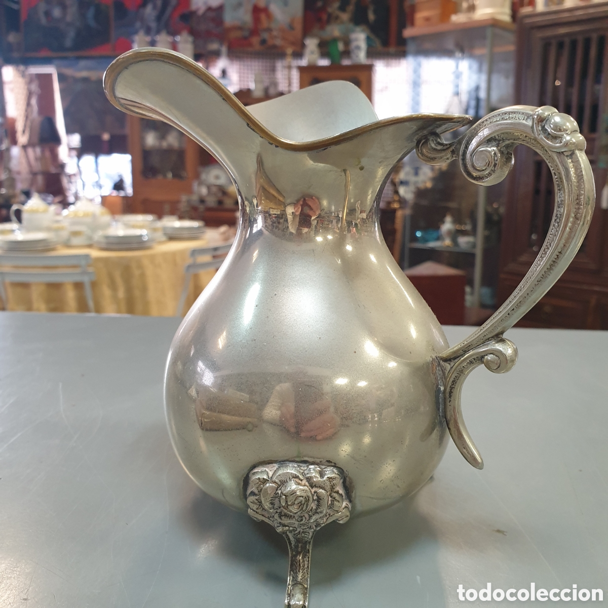 Antig&uuml;edades: Preciosa jarra de ALPACA con sello - Foto 2
