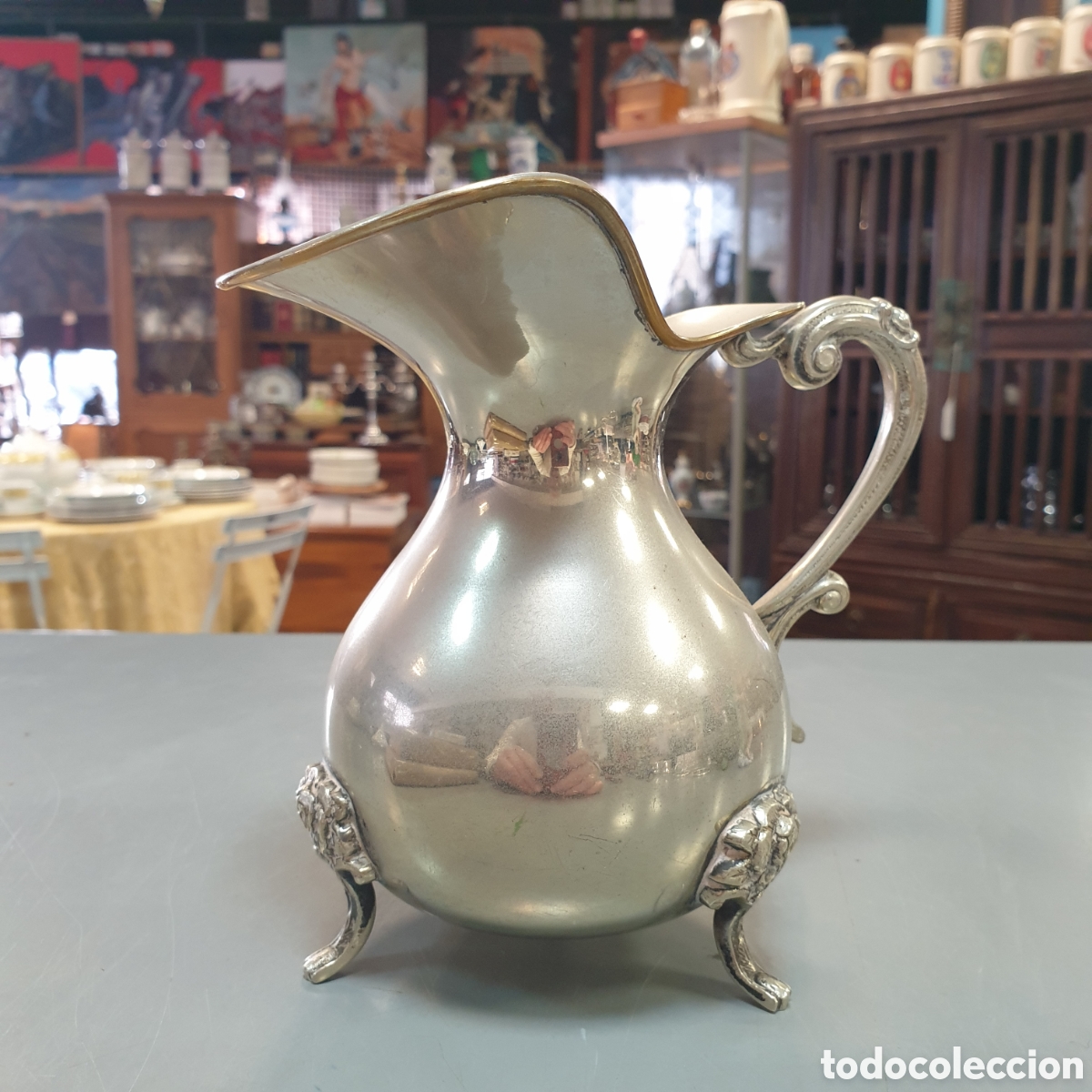 Antig&uuml;edades: Preciosa jarra de ALPACA con sello - Foto 1
