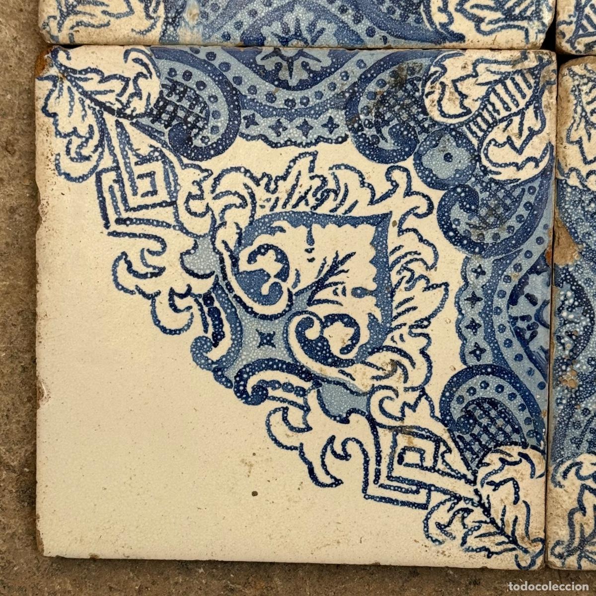 Antig&uuml;edades: Cuadro de 4 Azulejos - Valencia S. XIX - Foto 2