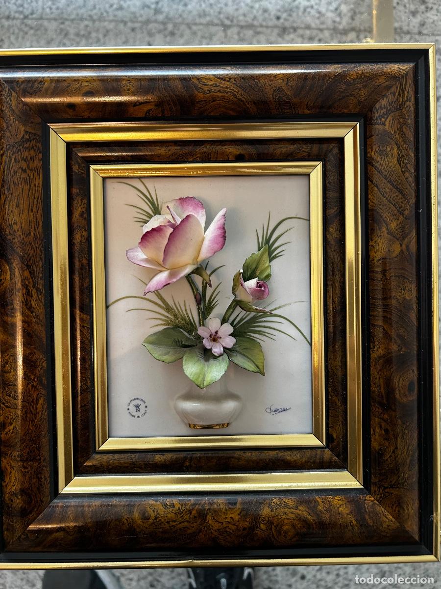 Antig&uuml;edades: Cuadro flores porcelana Capodimonte - Foto 1
