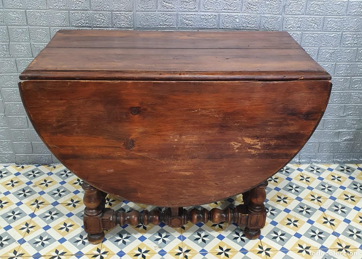 Antig&uuml;edades: Mesa con alas abatible S.XIX - Foto 2