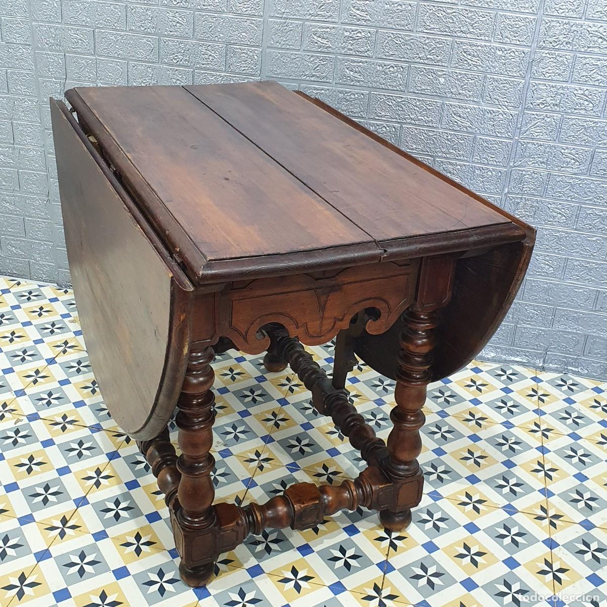 Antig&uuml;edades: Mesa con alas abatible S.XIX - Foto 3