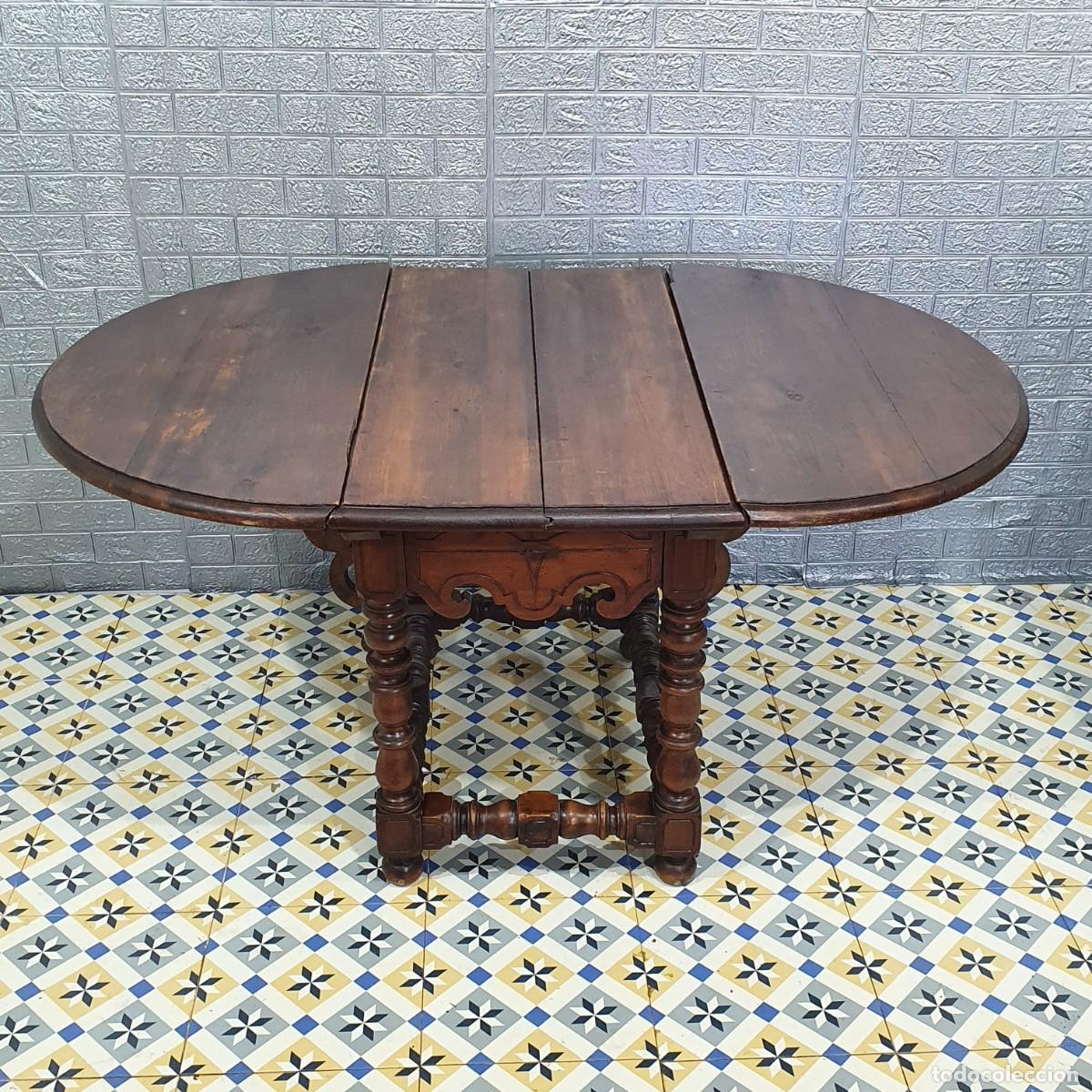 Antig&uuml;edades: Mesa con alas abatible S.XIX - Foto 4