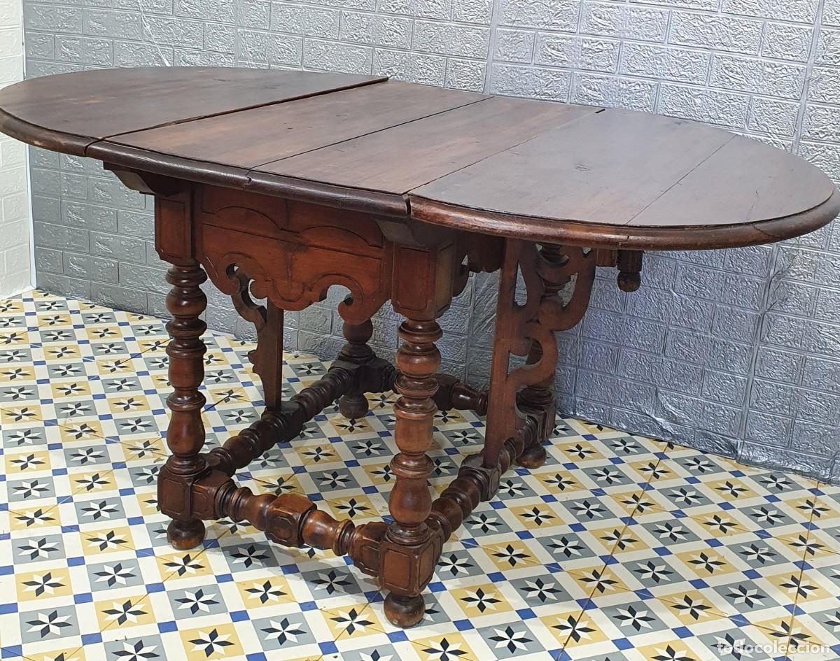 Antig&uuml;edades: Mesa con alas abatible S.XIX - Foto 6