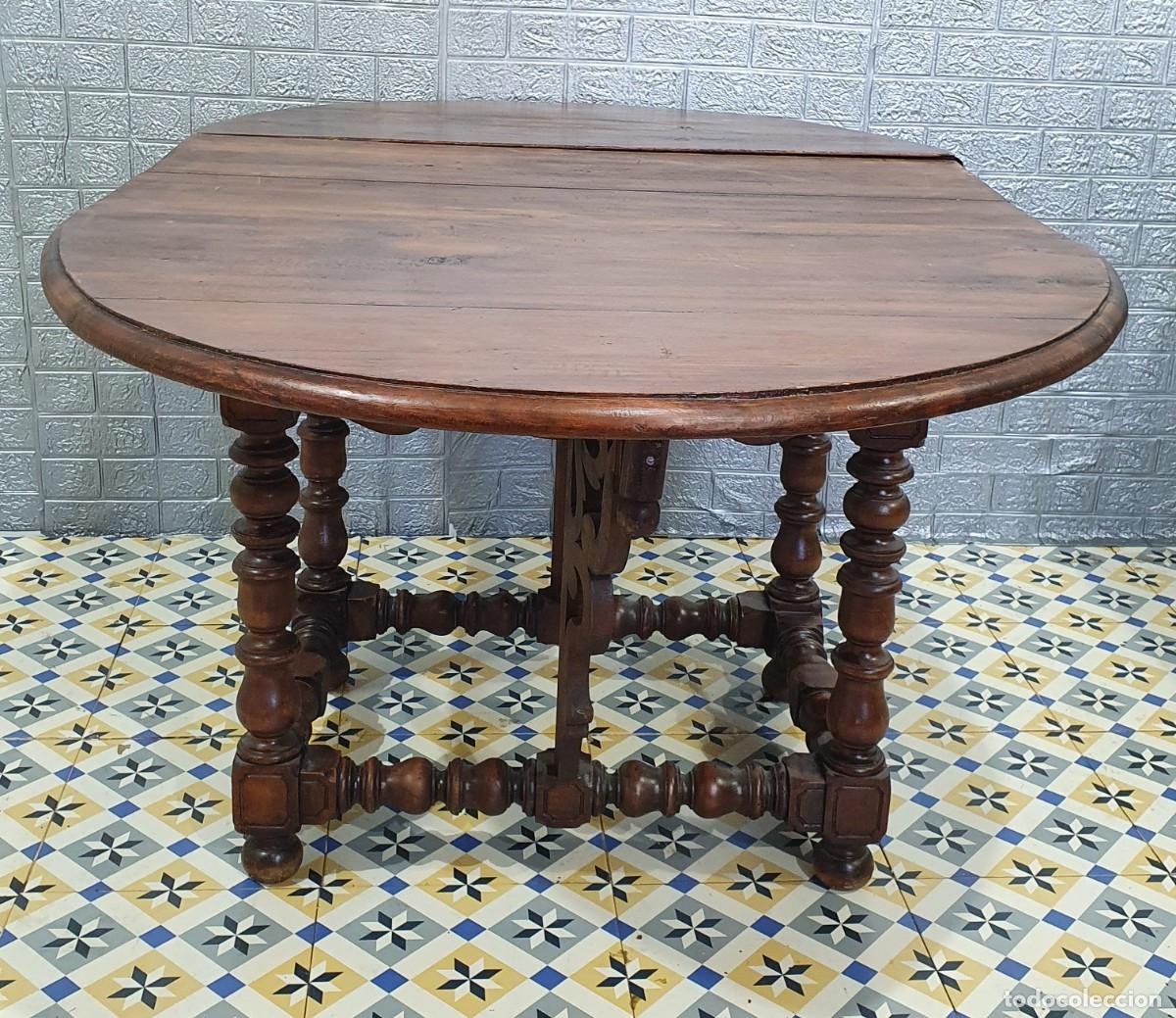 Antig&uuml;edades: Mesa con alas abatible S.XIX - Foto 7