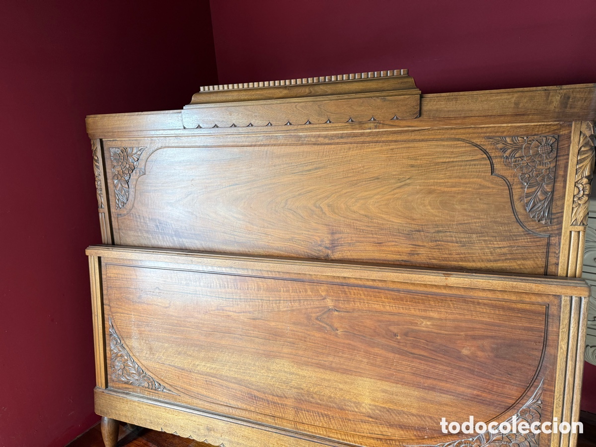 Antig&uuml;edades: Cama Art Dec&oacute; en Nogal rubio - Foto 4