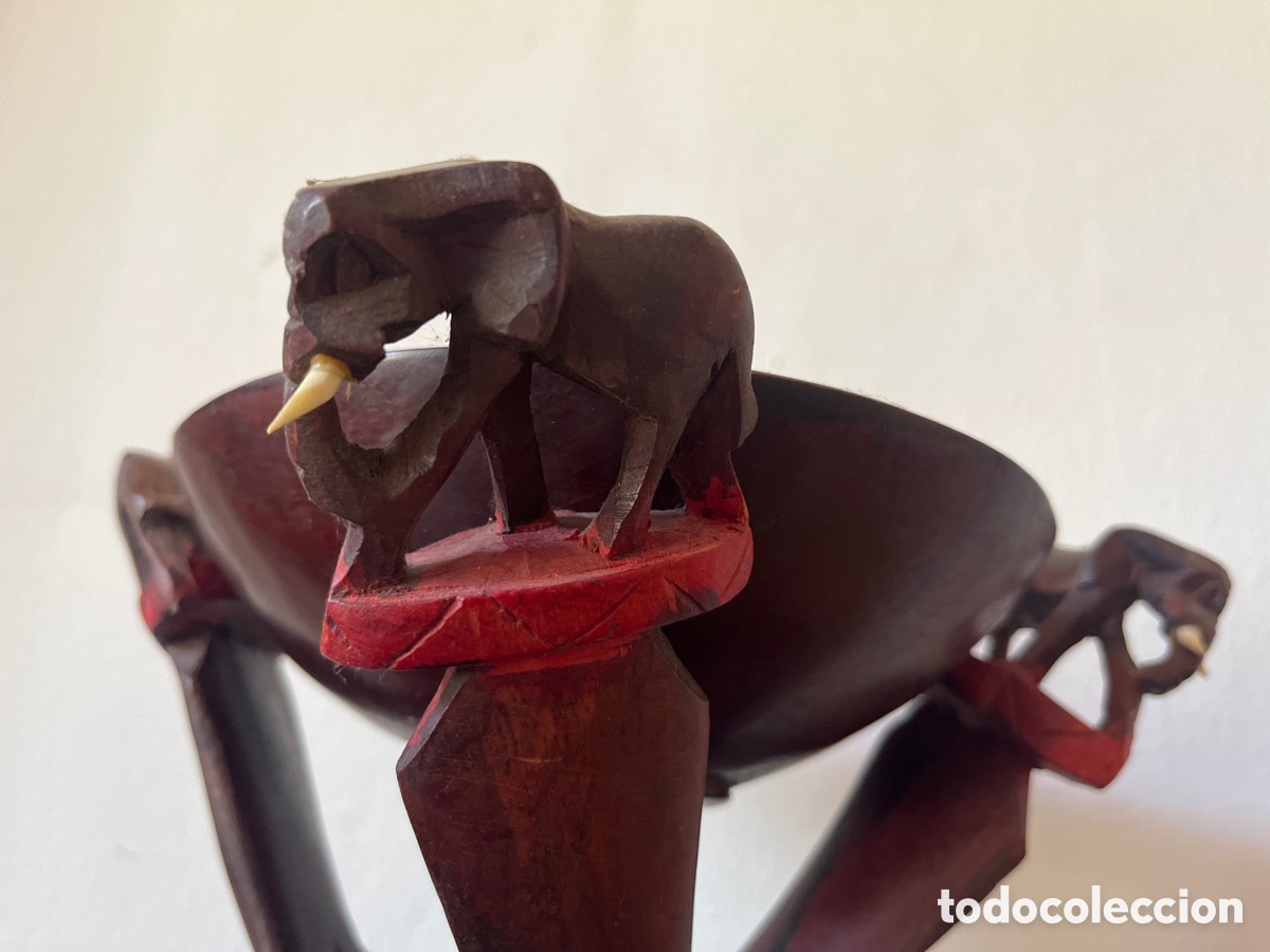 Antig&uuml;edades: Tr&iacute;pode africano madera centro mesa - Foto 2