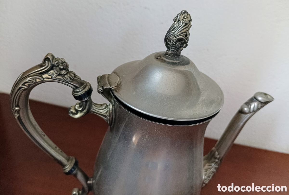Antig&uuml;edades: Antiguo juego CAF&Eacute;/INFUSI&Oacute;N con complemento para leche y azucarero. - Foto 4