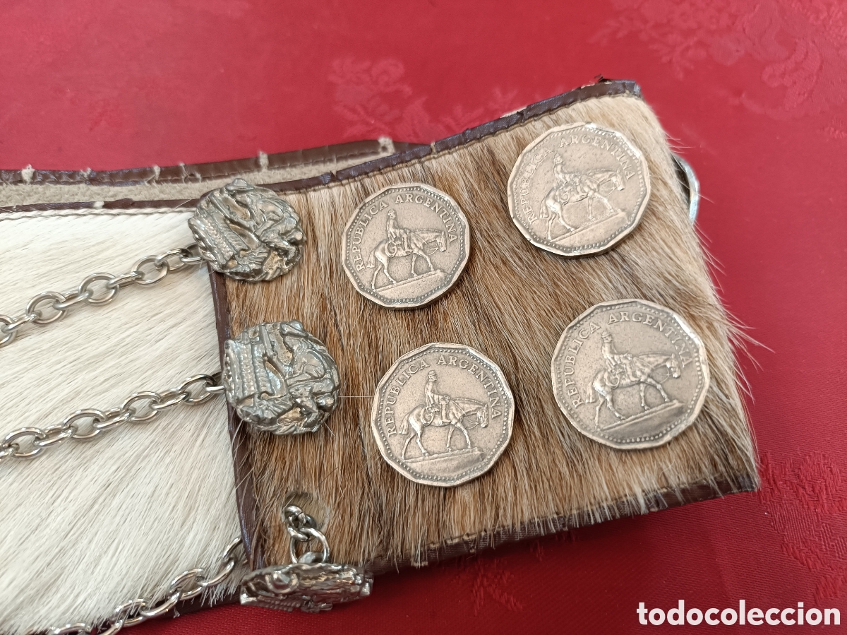 Antig&uuml;edades: CINTURON GAUCHO ARGENTINO CON MONEDAS - Foto 2