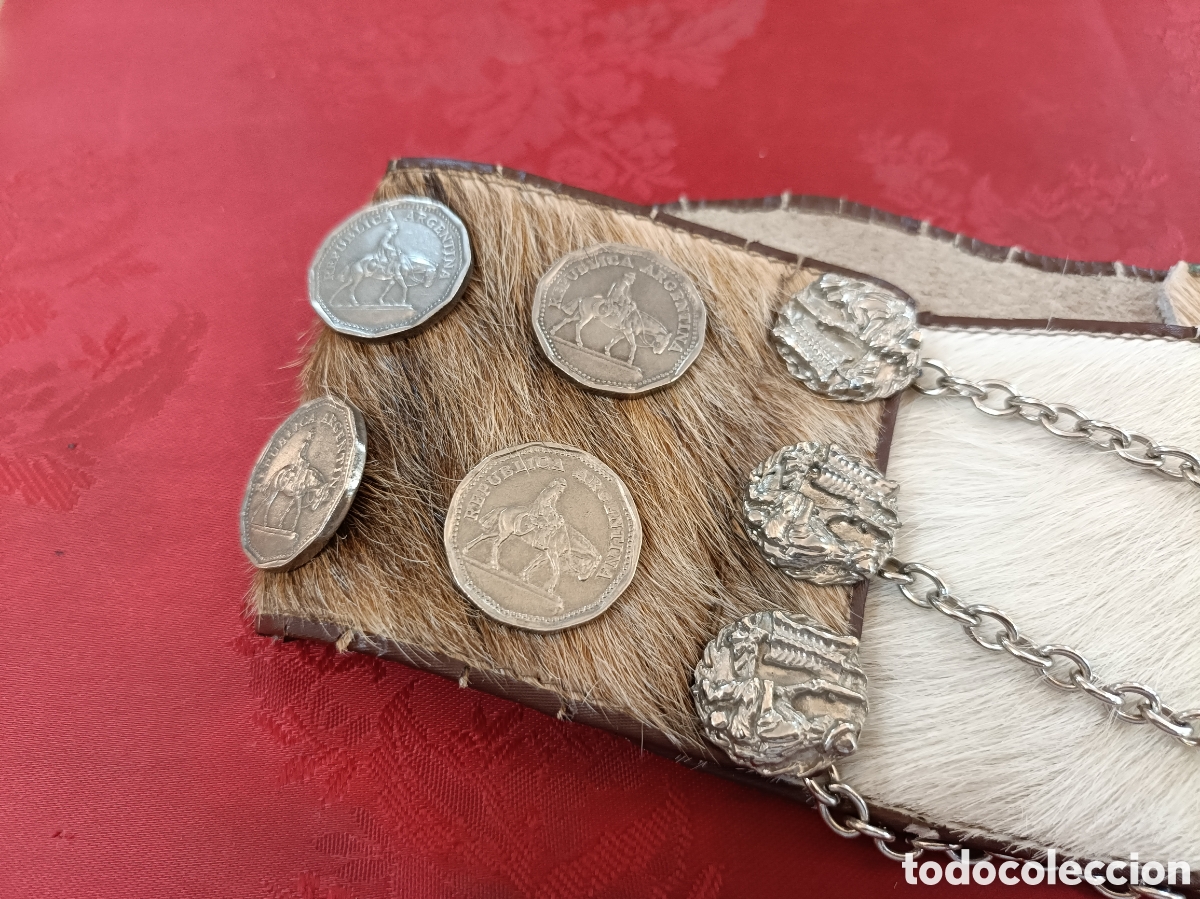 Antig&uuml;edades: CINTURON GAUCHO ARGENTINO CON MONEDAS - Foto 4