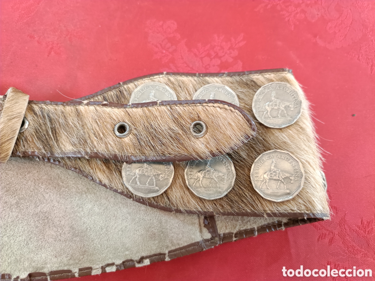 Antig&uuml;edades: CINTURON GAUCHO ARGENTINO CON MONEDAS - Foto 8