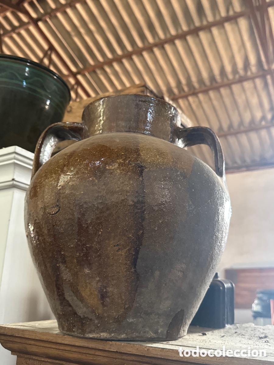 Antig&uuml;edades: Olla de barro vidriada - Foto 1