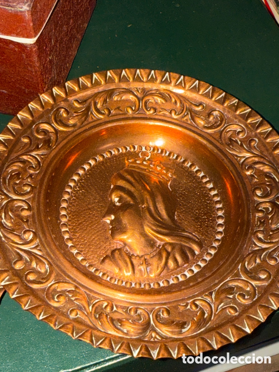 Antig&uuml;edades: Plato de los reyes cat&oacute;licos de cobre - Foto 2