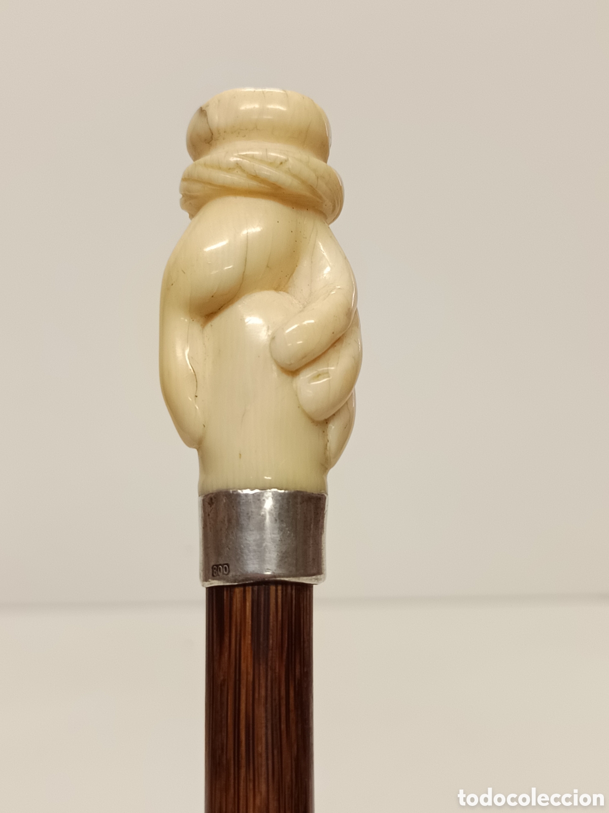 Antig&uuml;edades: Bast&oacute;n madera Partridgewood, plata y marf - Foto 1