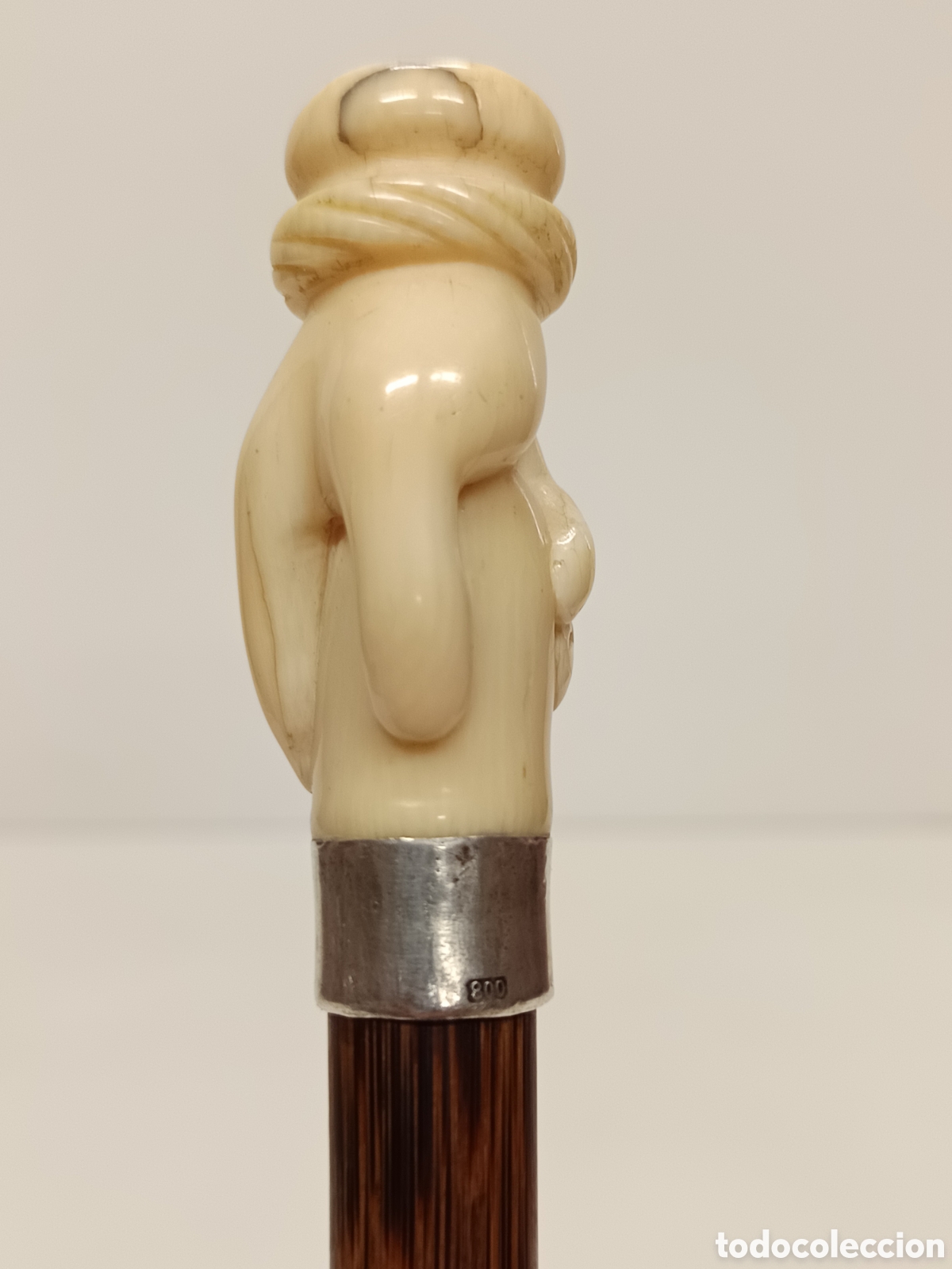 Antig&uuml;edades: Bast&oacute;n madera Partridgewood, plata y marf - Foto 3