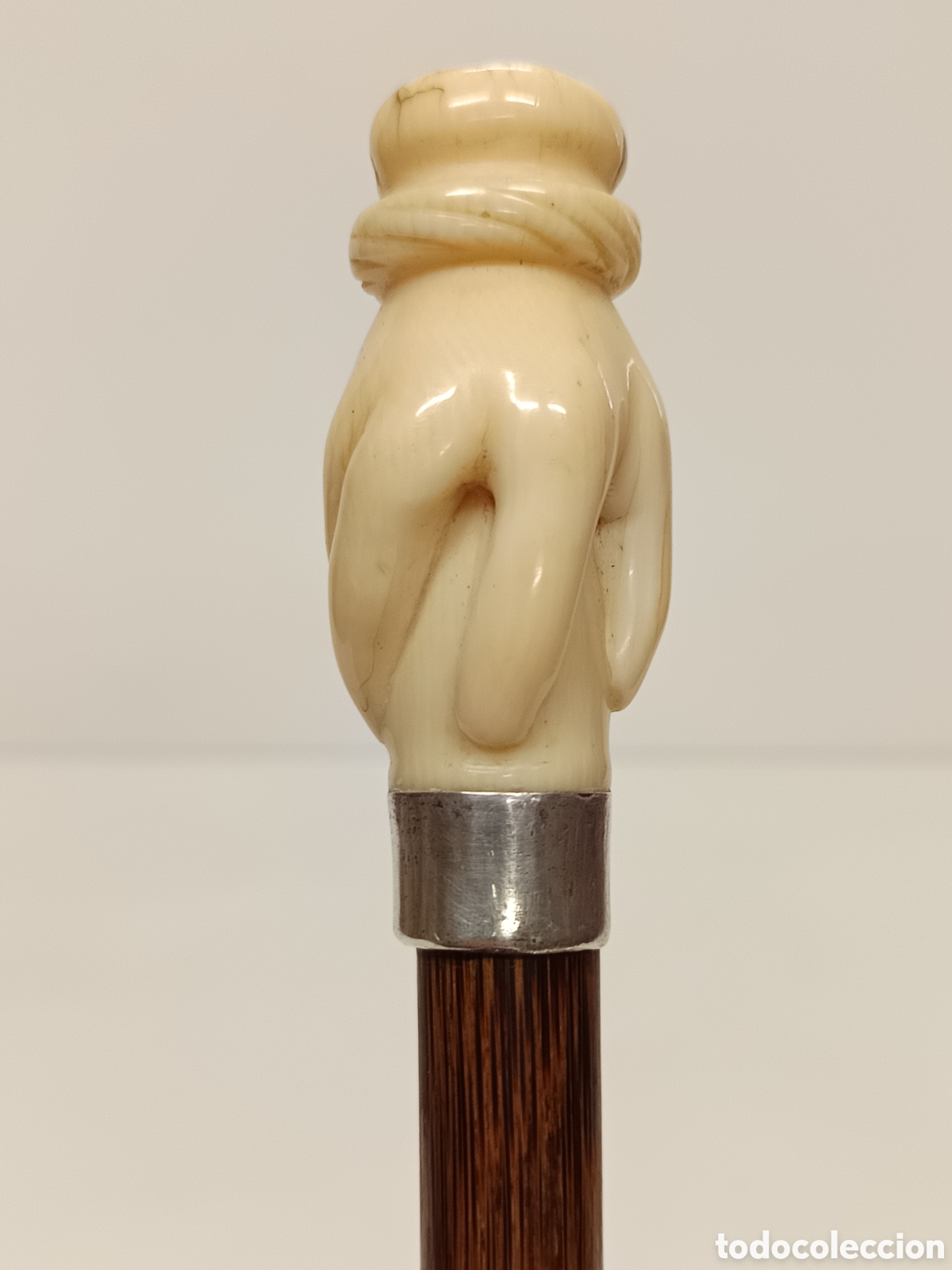 Antig&uuml;edades: Bast&oacute;n madera Partridgewood, plata y marf - Foto 4
