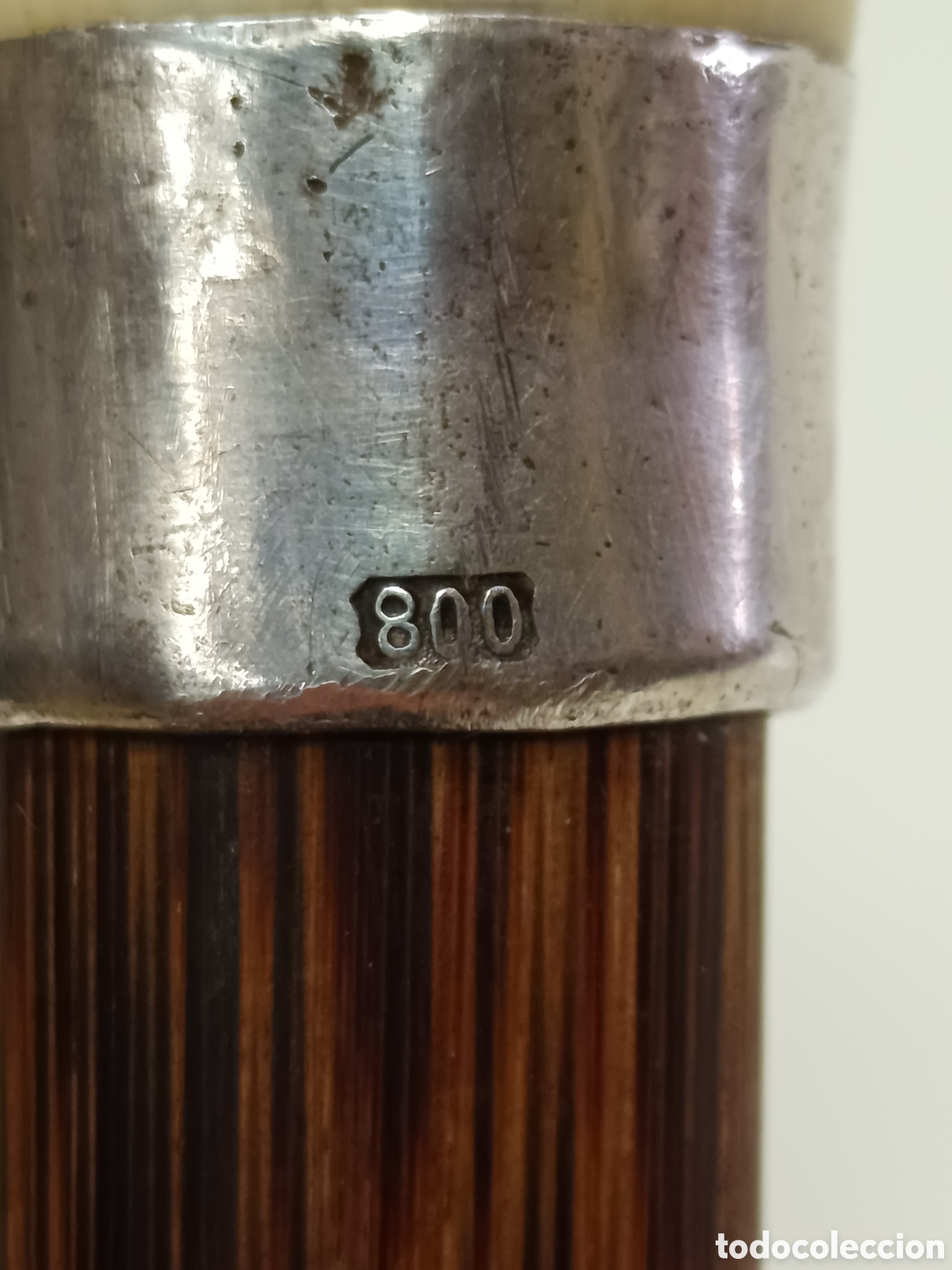 Antig&uuml;edades: Bast&oacute;n madera Partridgewood, plata y marf - Foto 7