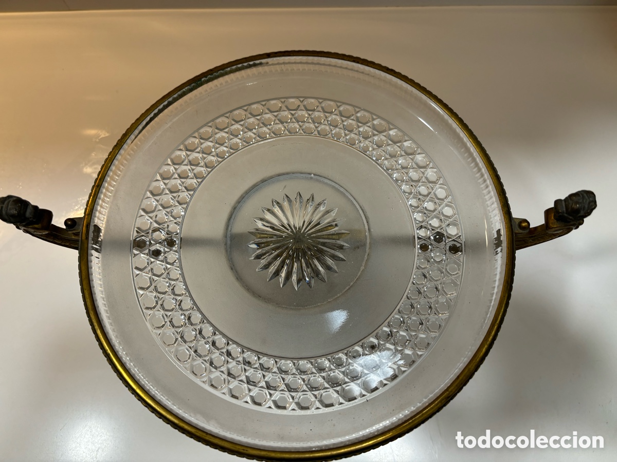 Antig&uuml;edades: Antiguo frutero centro de mesa de bronce estilo imperio - Foto 5