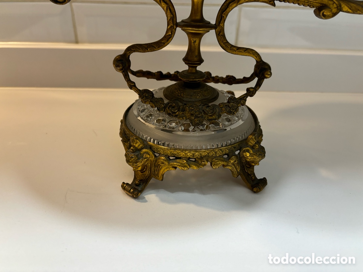 Antig&uuml;edades: Antiguo frutero centro de mesa de bronce estilo imperio - Foto 7