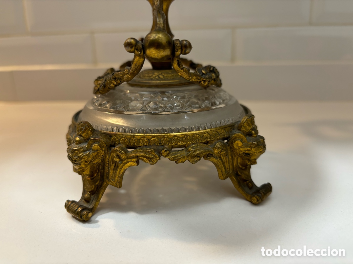 Antig&uuml;edades: Antiguo frutero centro de mesa de bronce estilo imperio - Foto 8