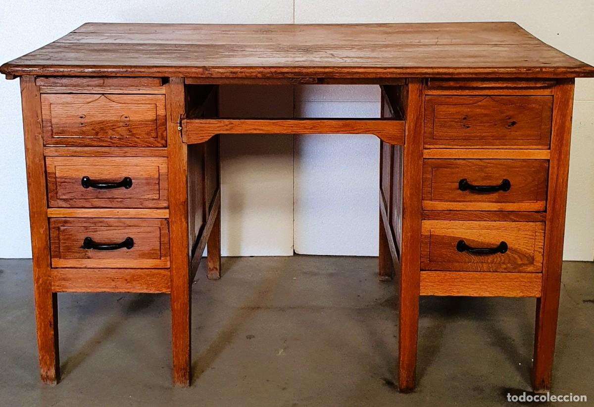 Antig&uuml;edades: Antiguo escritorio con extra&iacute;bles - Foto 2