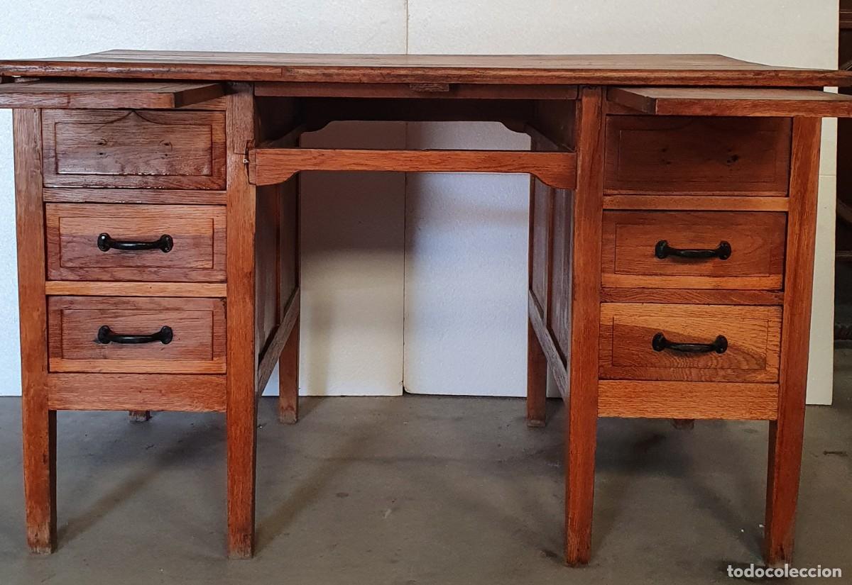 Antig&uuml;edades: Antiguo escritorio con extra&iacute;bles - Foto 6