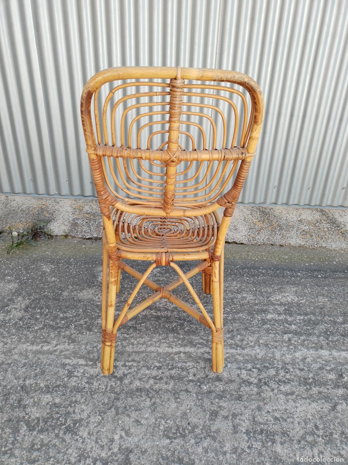Antig&uuml;edades: silla vintage de mimbre - Foto 3
