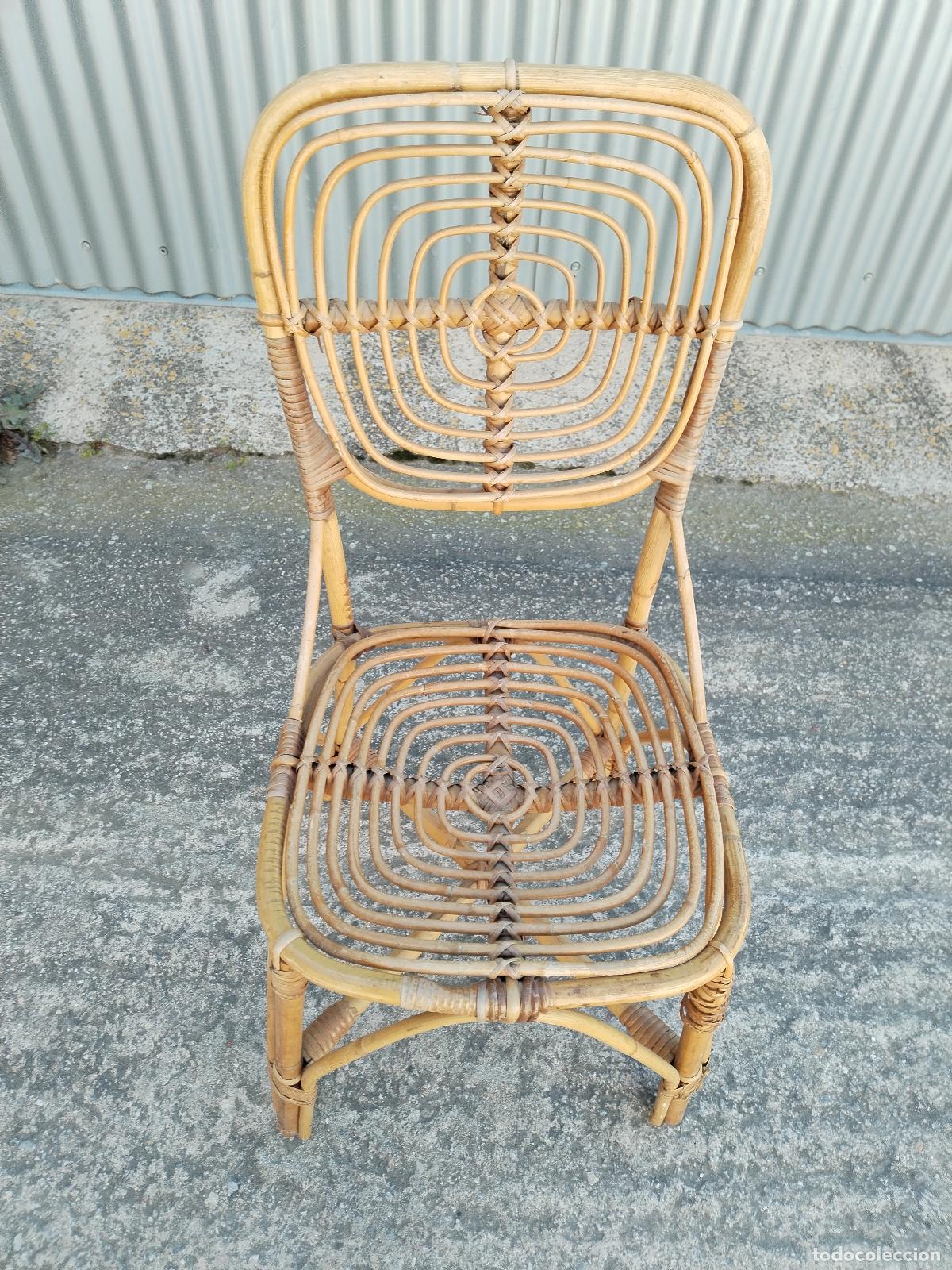 Antig&uuml;edades: silla vintage de mimbre - Foto 4