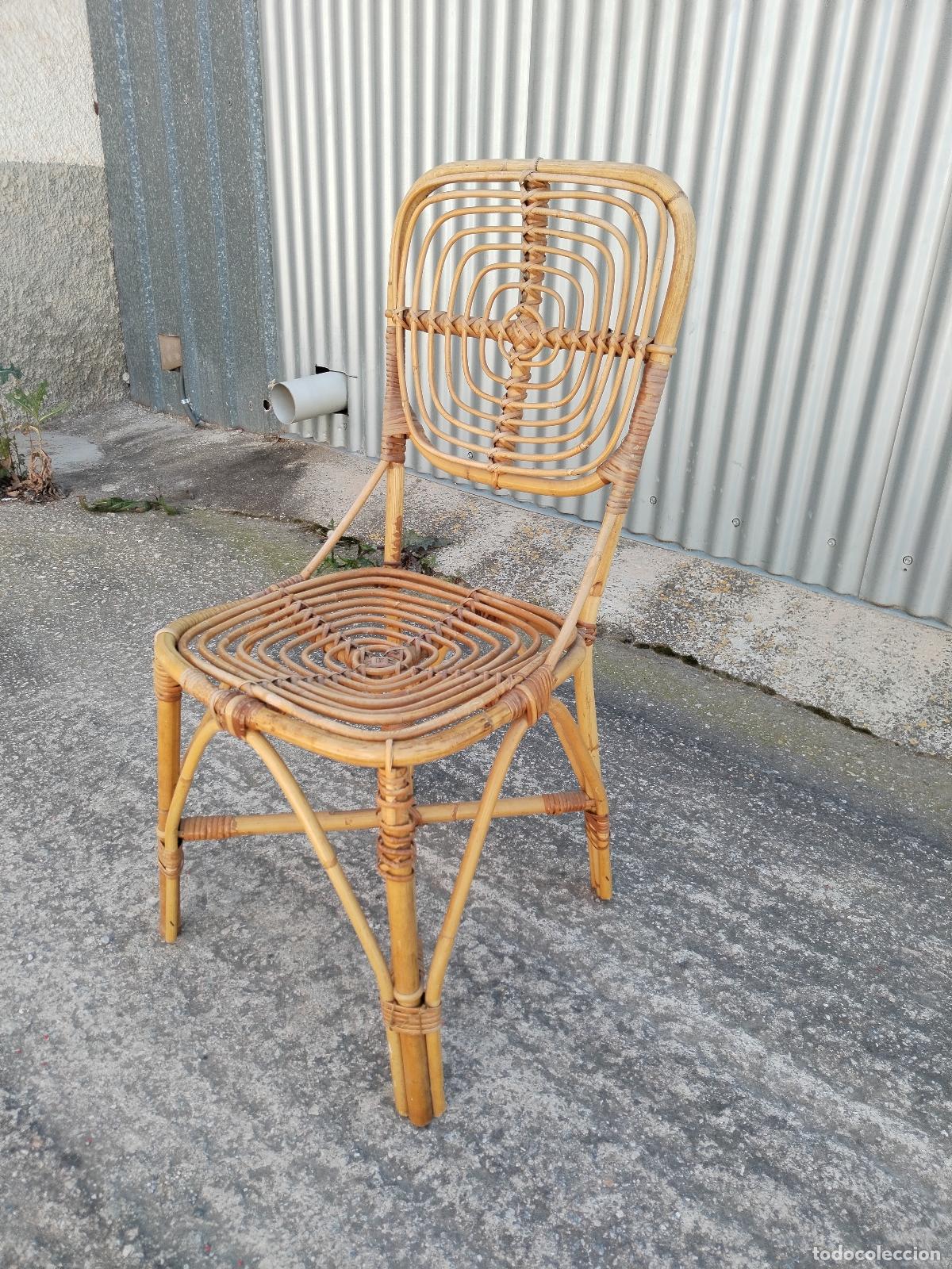 Antig&uuml;edades: silla vintage de mimbre - Foto 5