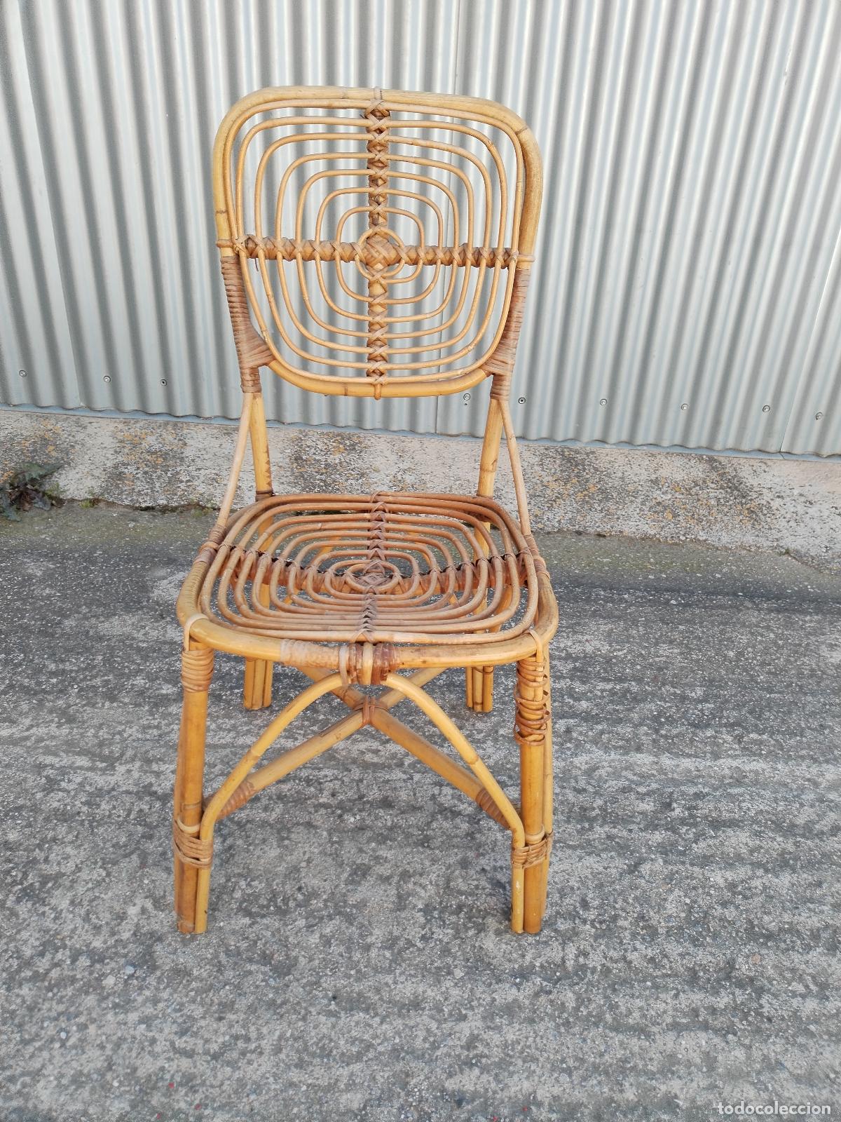 Antig&uuml;edades: silla vintage de mimbre - Foto 6