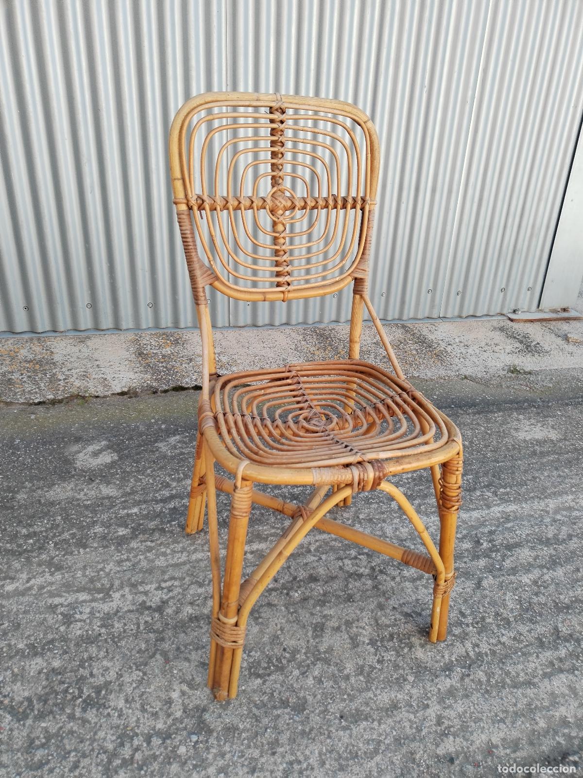 Antig&uuml;edades: silla vintage de mimbre - Foto 1