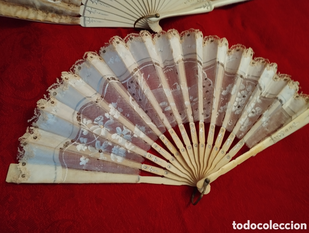 Antig&uuml;edades: Dos Antiguos Abanicos Hueso. - Foto 7