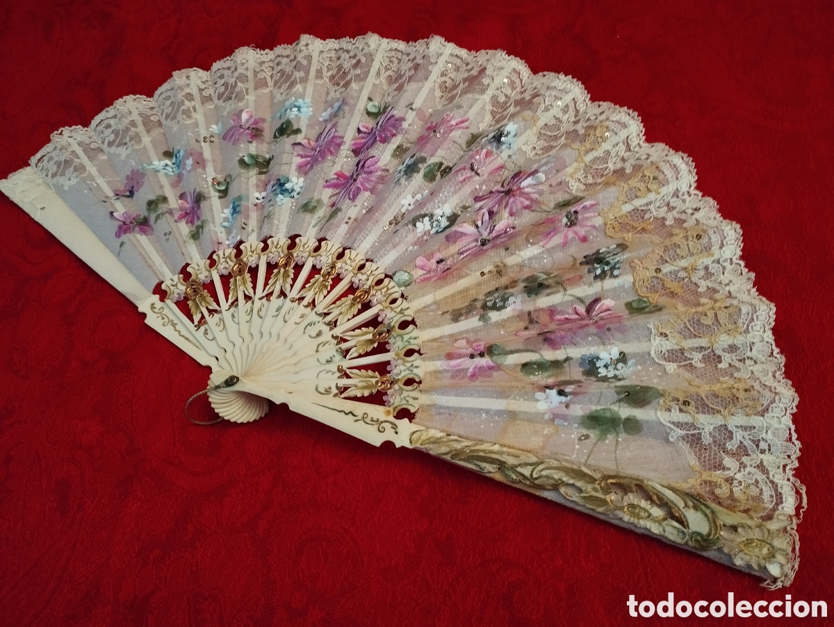 Antig&uuml;edades: Antiguo Abanico Hueso. - Foto 6