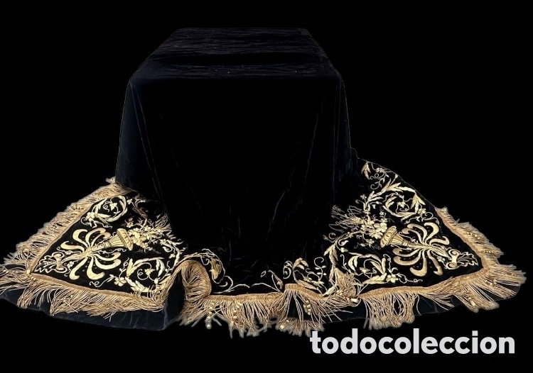 Antig&uuml;edades: Pa&ntilde;o mortuorio bordado en oro - Foto 1