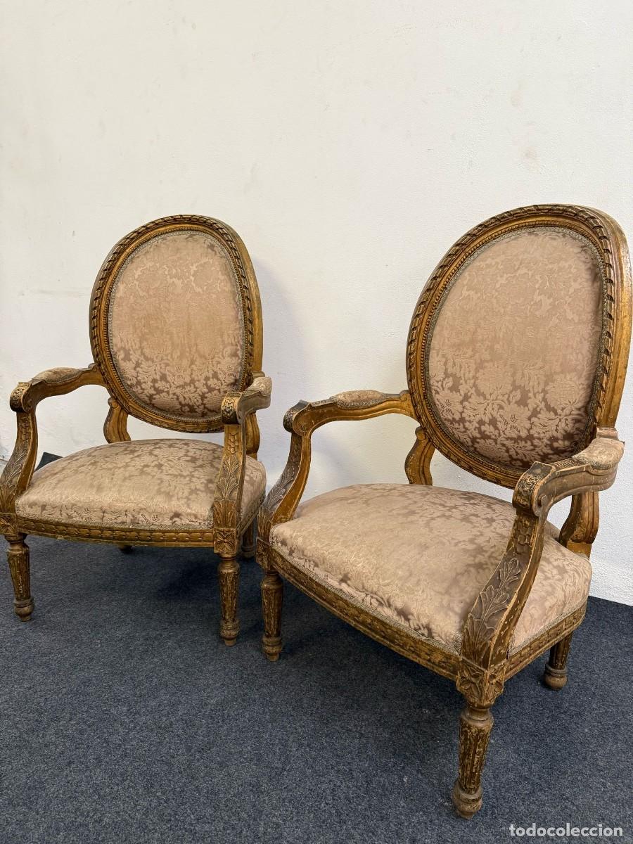 Antig&uuml;edades: Pareja de sillones estilo Luis XV. - Foto 1