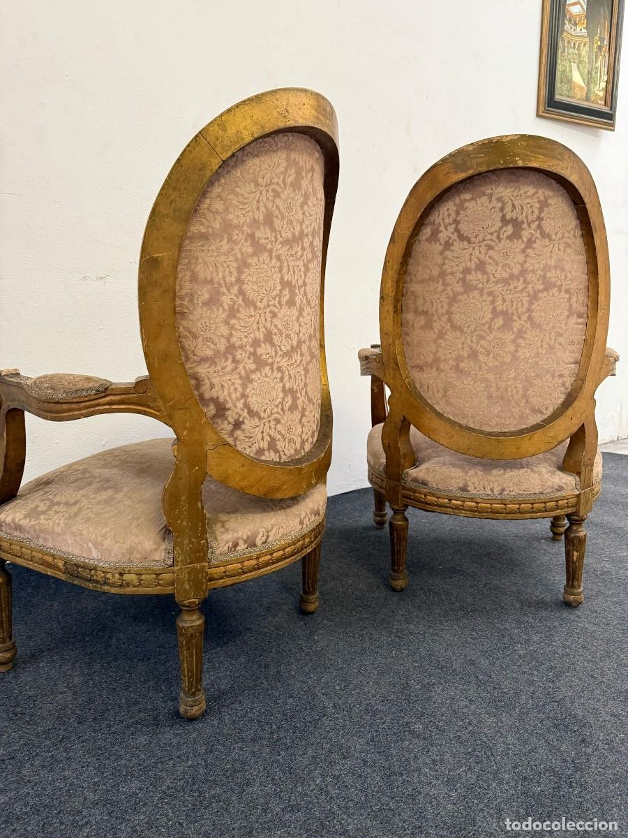 Antig&uuml;edades: Pareja de sillones estilo Luis XV. - Foto 2