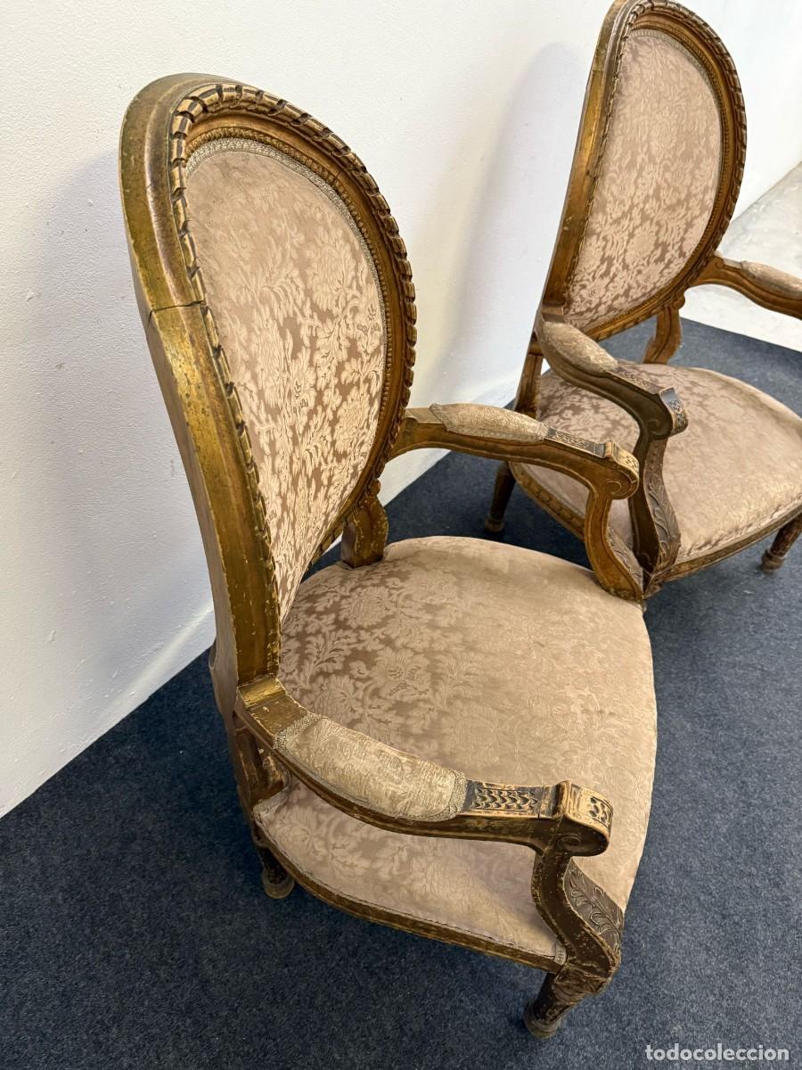 Antig&uuml;edades: Pareja de sillones estilo Luis XV. - Foto 3