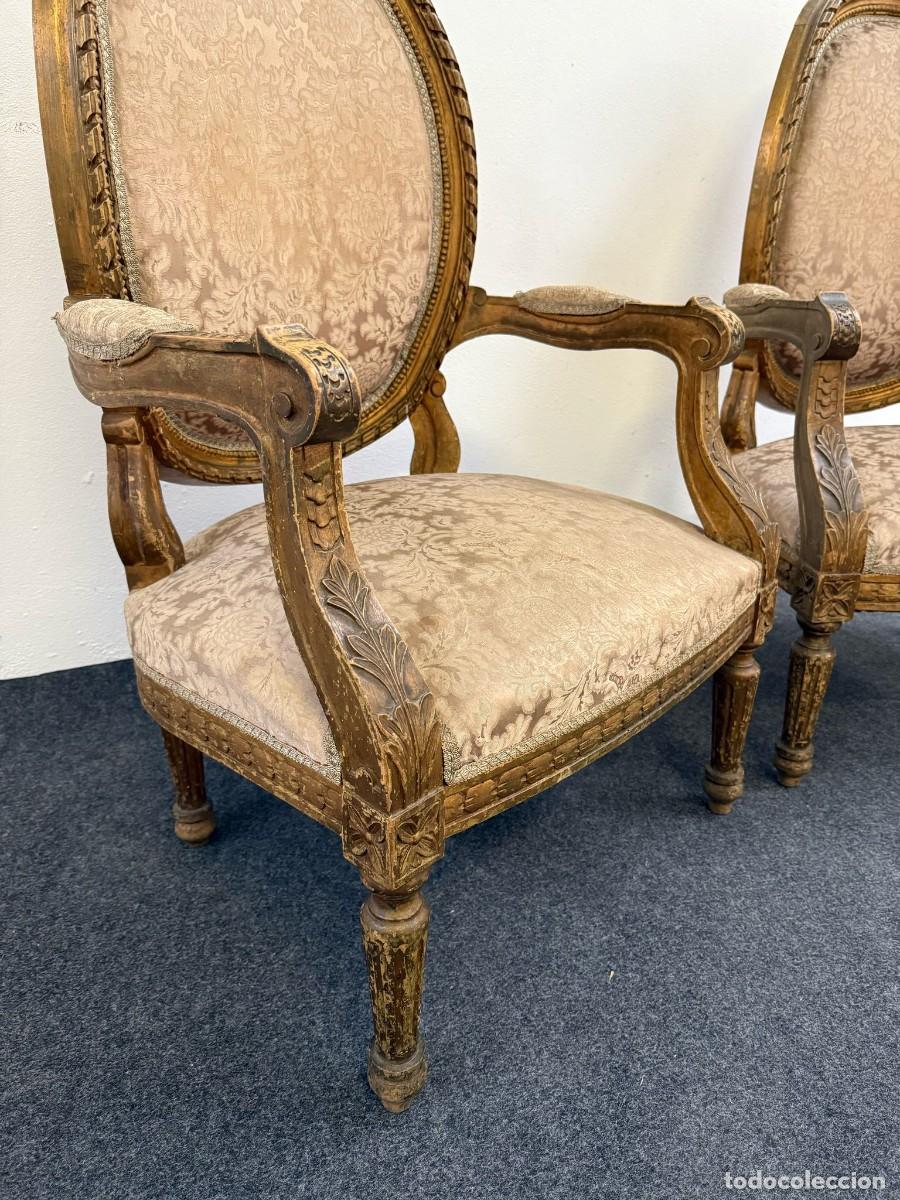 Antig&uuml;edades: Pareja de sillones estilo Luis XV. - Foto 4