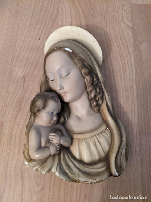 Antig&uuml;edades: BUSTO VIRGEN CON NI&Ntilde;O JES&Uacute;S - Foto 1