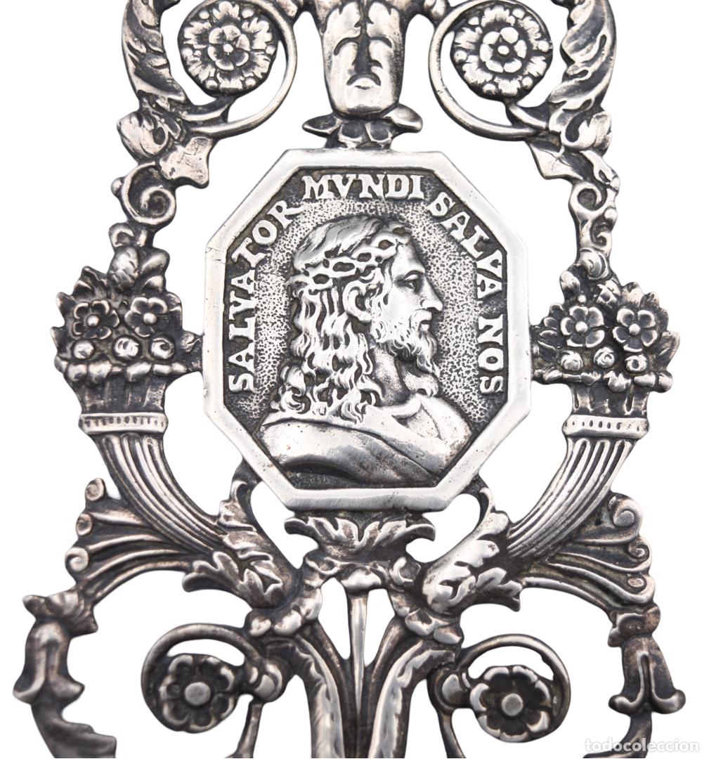 Antiques: Benditera antigua de plata - R. Sunyer