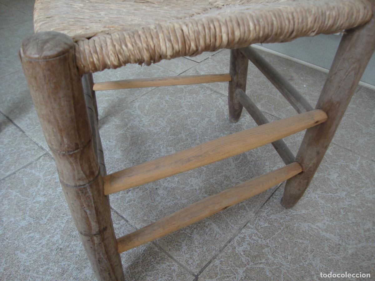Antig&uuml;edades: antigua silla con asiento de enea - Foto 2