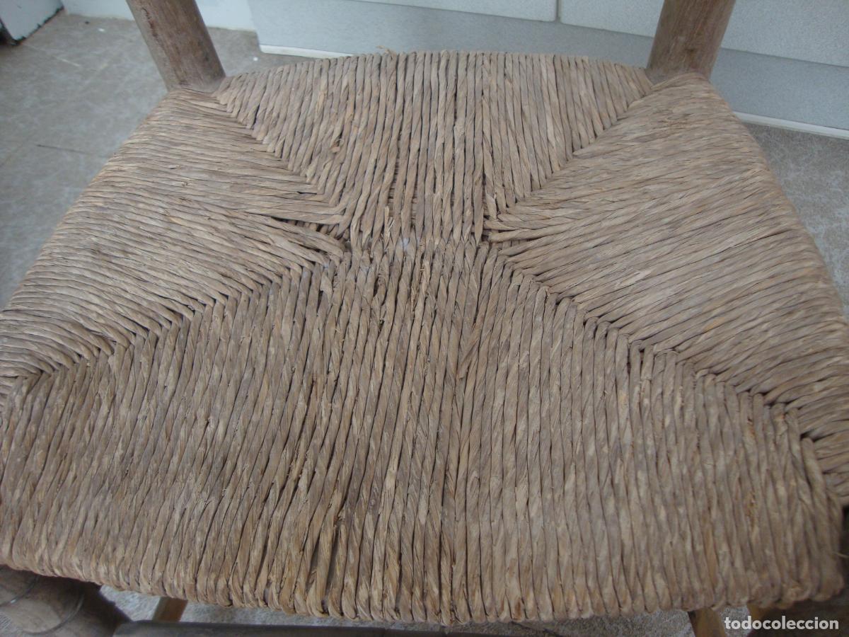 Antig&uuml;edades: antigua silla con asiento de enea - Foto 3
