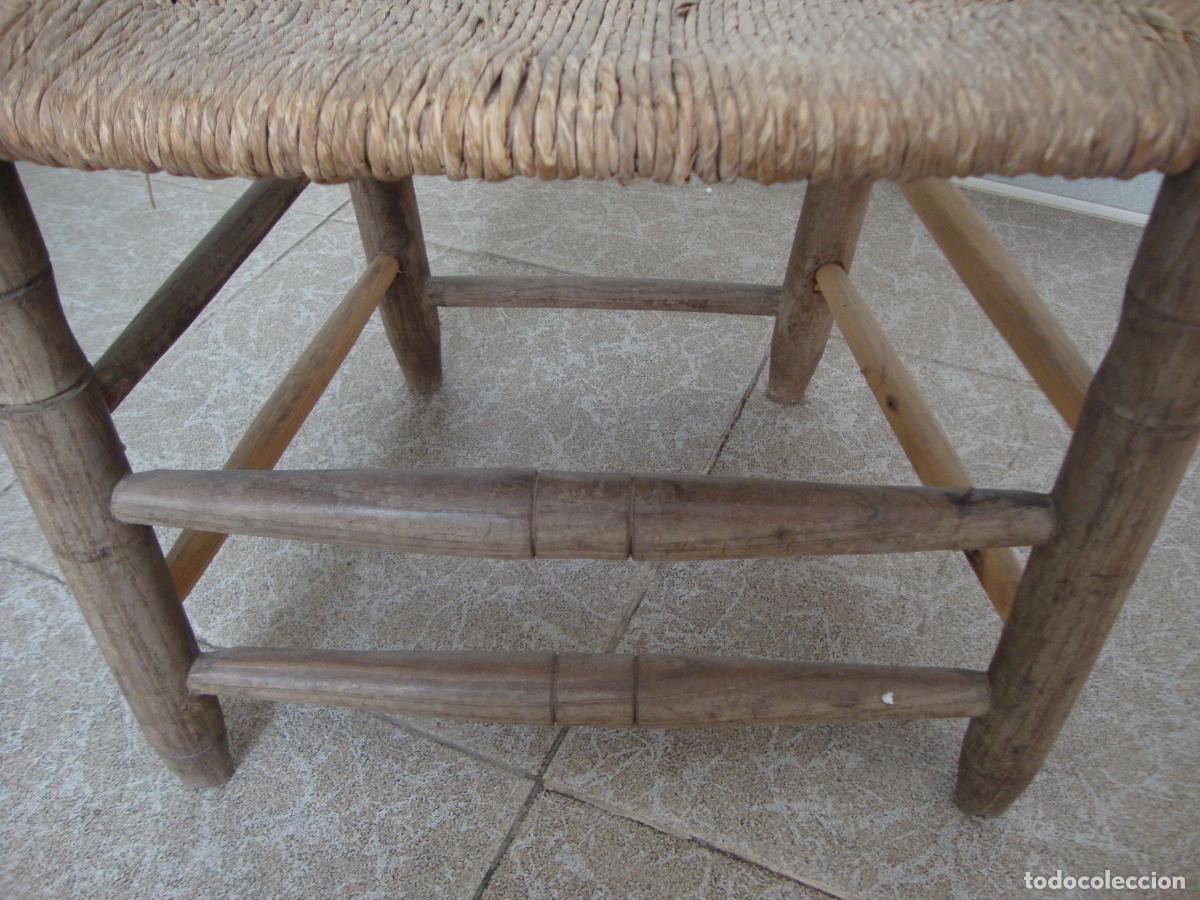 Antig&uuml;edades: antigua silla con asiento de enea - Foto 5