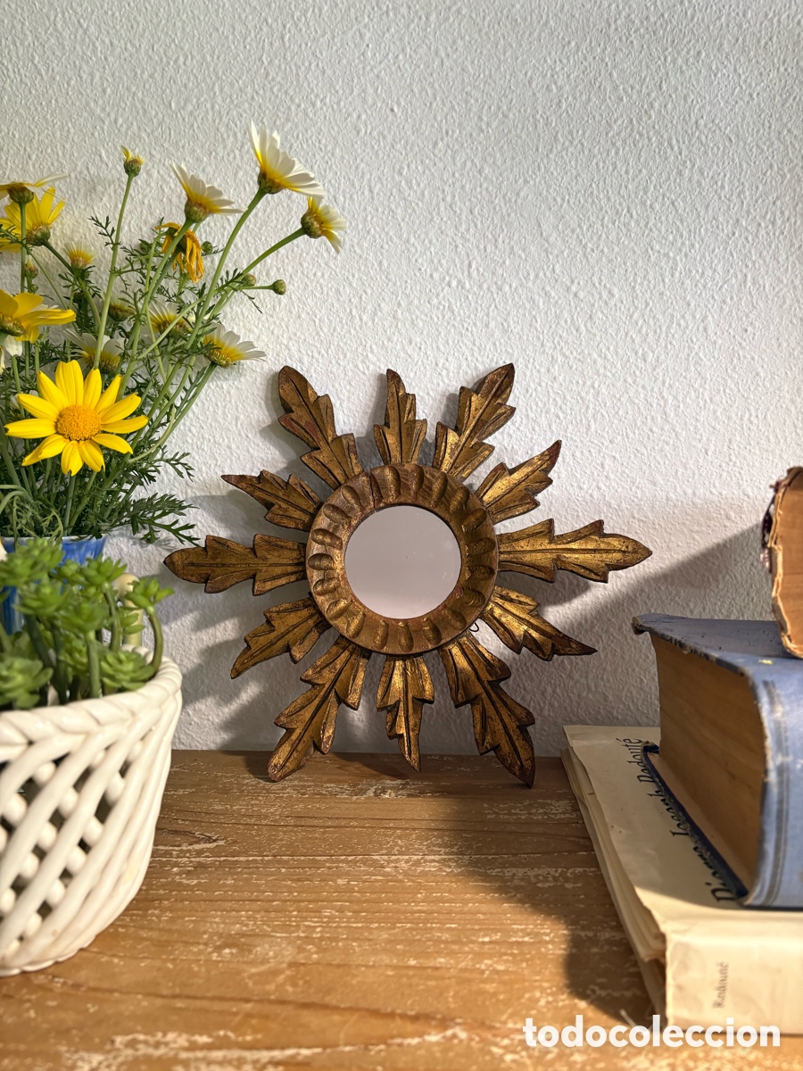 Antig&uuml;edades: PEQUE&Ntilde;O ESPEJO SOL MADERA. - Foto 14