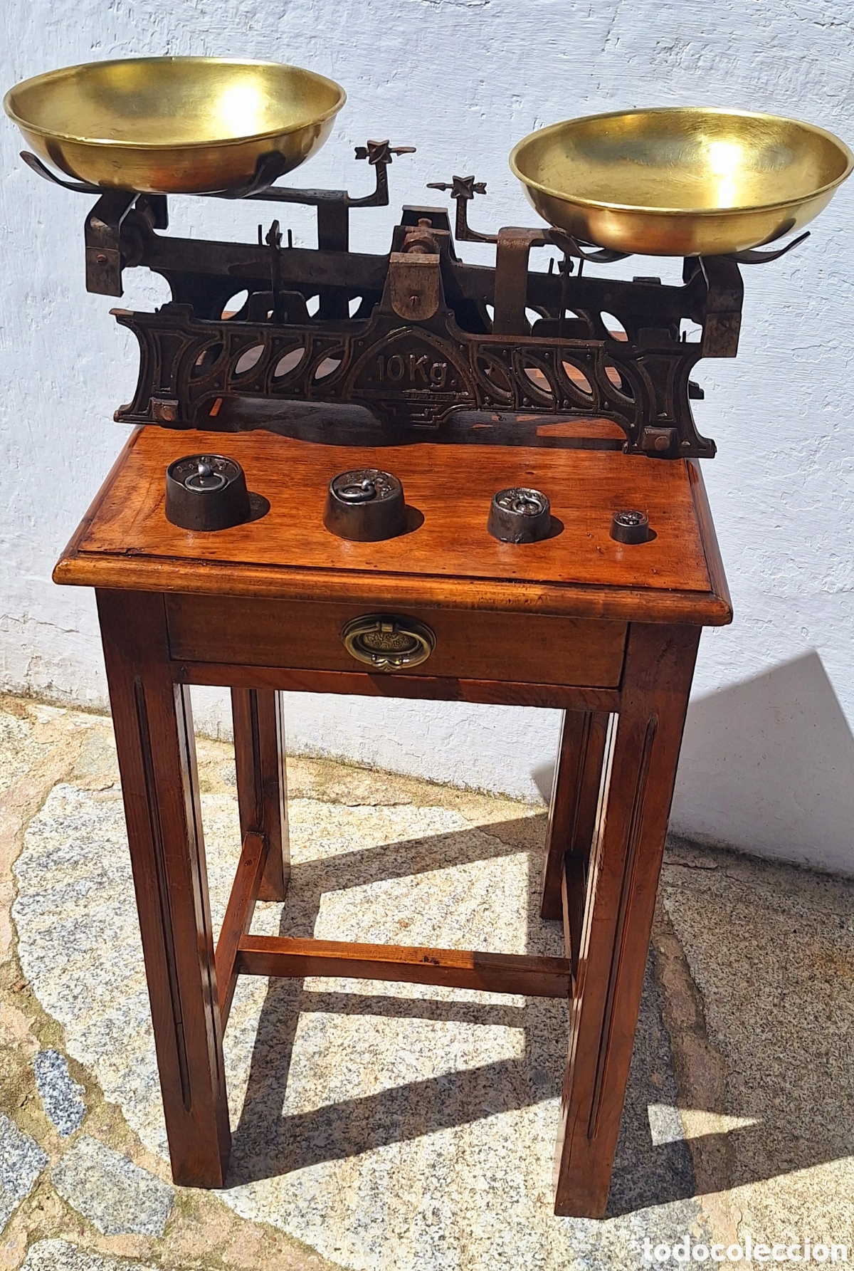 Antig&uuml;edades: Peso antig&uuml;o de comercio con mesa - Foto 4
