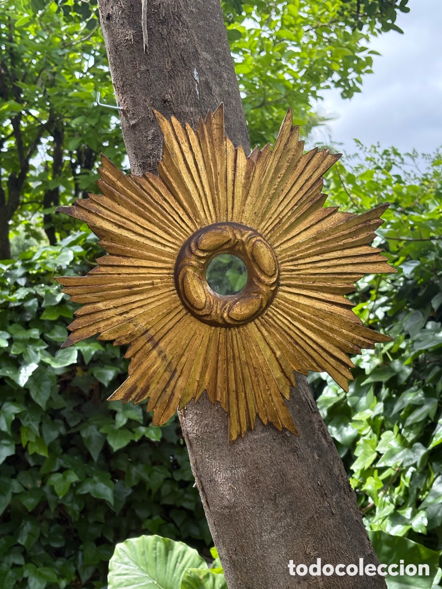 Antig&uuml;edades: ANTIGUO ESPEJO SOL MADERA - Foto 6