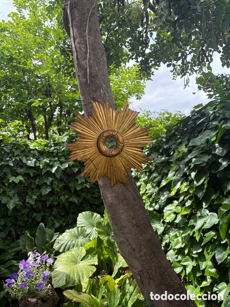 Antig&uuml;edades: ANTIGUO ESPEJO SOL MADERA - Foto 7